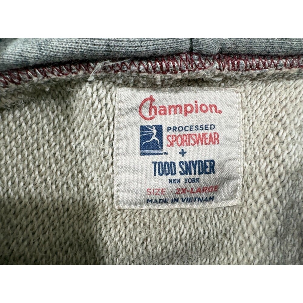 Champion x Todd Snyder Oversized Hoodie Sweatshirt Gray Kangaroo Pocket Sz 2XL - Picture 6 of 9